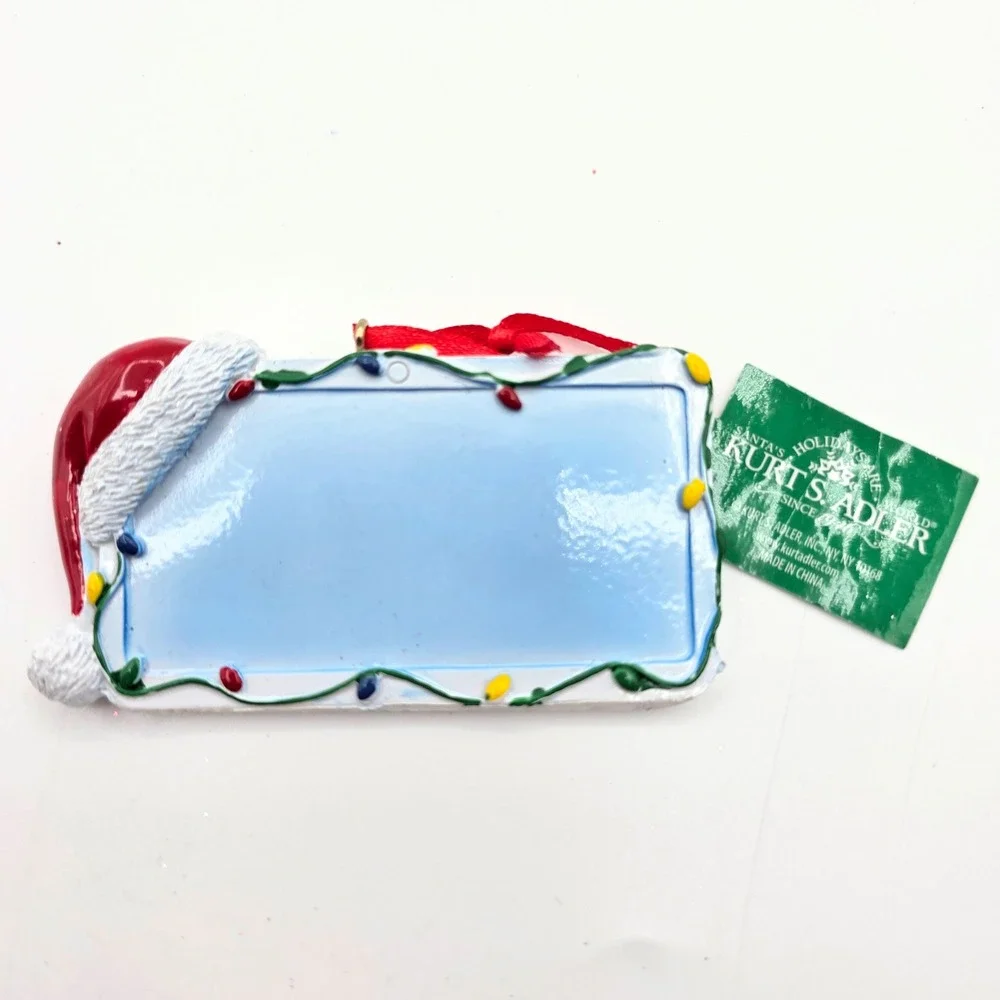 Kurt Adler Santa Hat Christmas Photo Frame Personalizable Ornament Holiday Decor